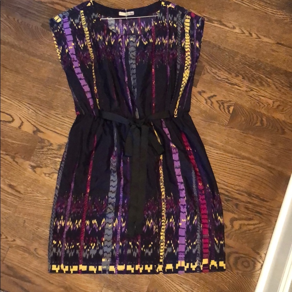 Multicolor Dress with waist tie